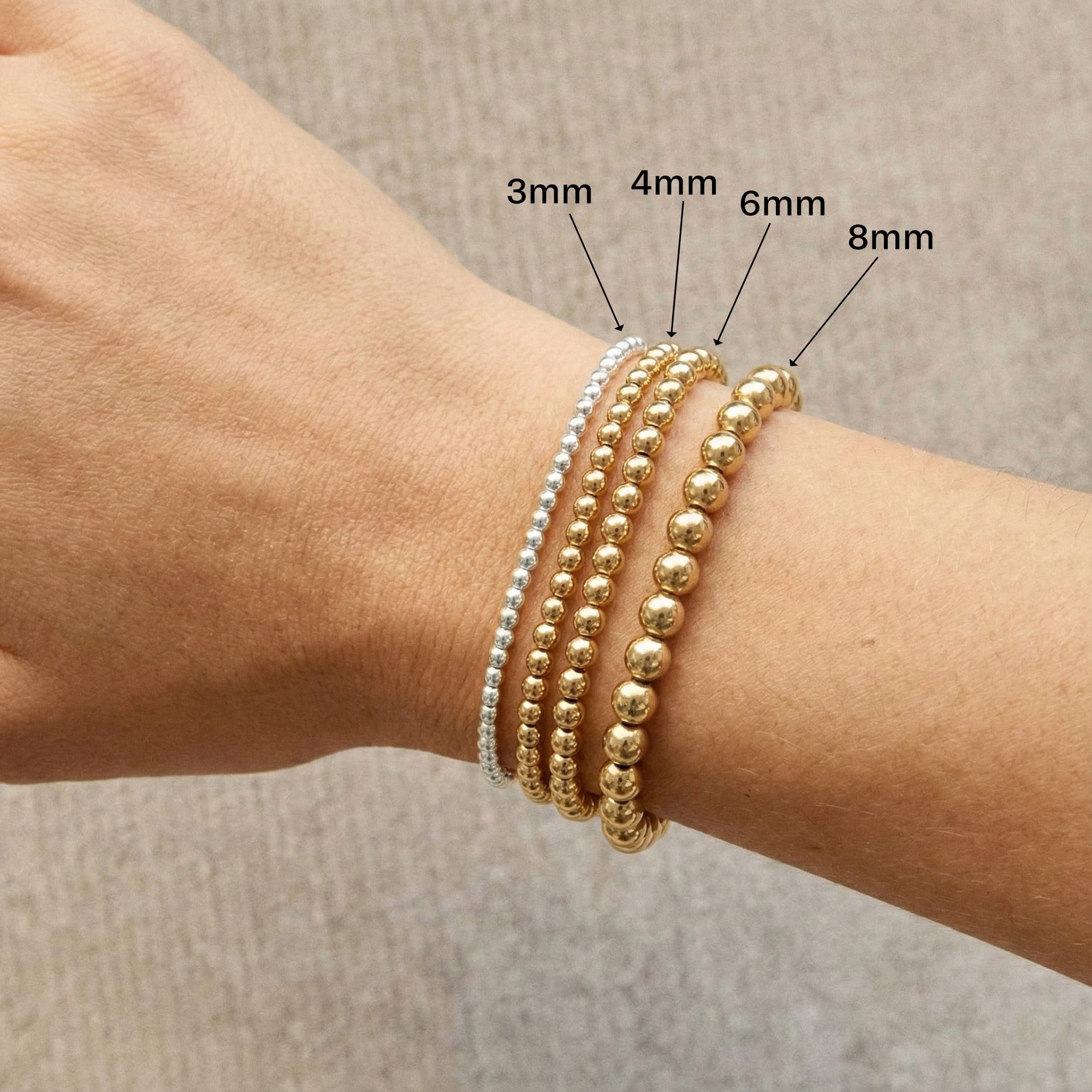 4mm Ball Bead Bracelet